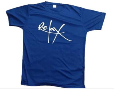 REO Solid, Graphic Print Men Round Neck Dark Blue T-Shirt