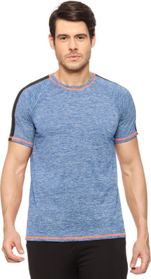 TQH Solid Men Round Neck Navy Blue T-Shirt