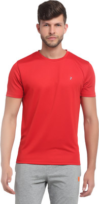 Perfkt-U Solid Men Round Neck Red T-Shirt
