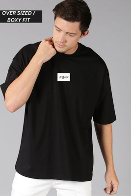 UrGear Printed Men Round Neck Black T-Shirt