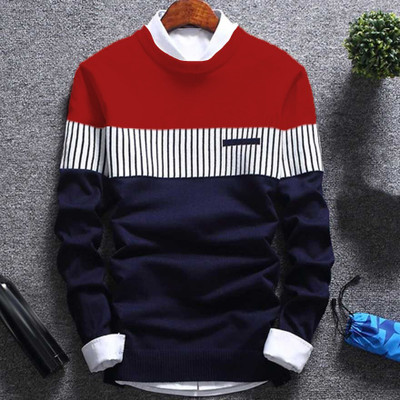 Try This Colorblock Men Round Neck Multicolor T-Shirt