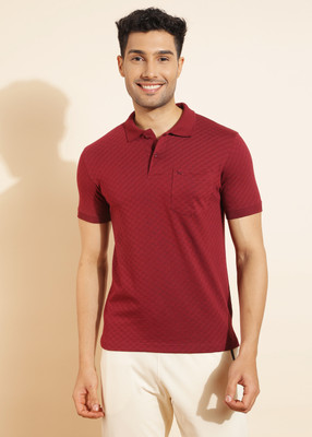 Force NXT Solid Men Polo Neck Maroon T-Shirt