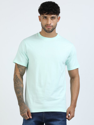 Chill Factor Solid Men Round Neck Light Green T-Shirt