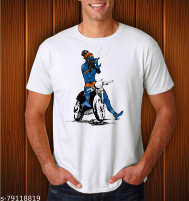 kunuaaru Printed Men Round Neck Yellow T-Shirt
