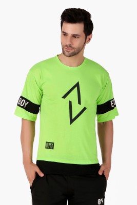 R ROCKIN TEES Printed Men Round Neck Light Green T-Shirt