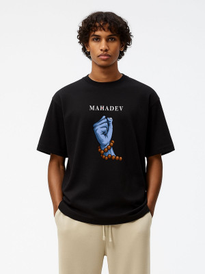 KLASSICVIEW Graphic Print Men Round Neck Black T-Shirt