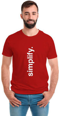 SmarTee Street Typography Men Round Neck Red T-Shirt