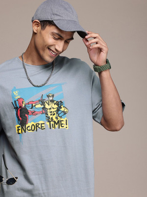 WROGN Printed Men Round Neck Grey T-Shirt