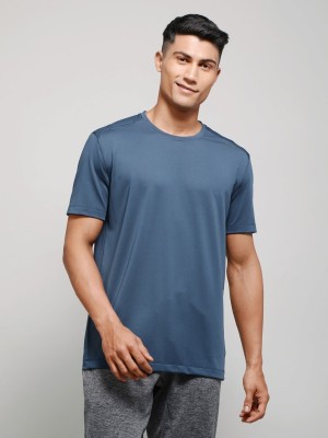 JOCKEY Solid Men Round Neck Dark Blue T-Shirt