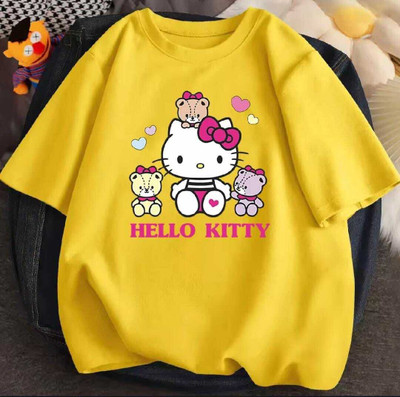 HouseOfCommon Graphic Print Women Round Neck Yellow T-Shirt