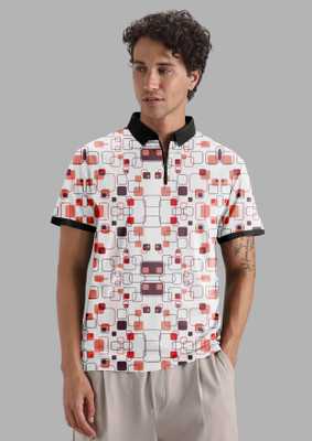 FTX Printed Men Polo Neck Red T-Shirt
