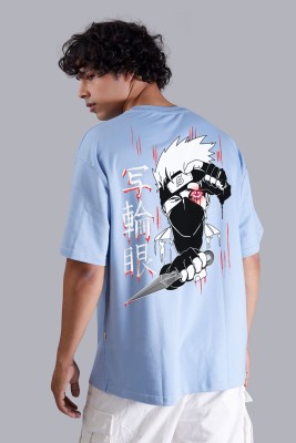 TGT Stores Graphic Print Men Round Neck Light Blue T-Shirt