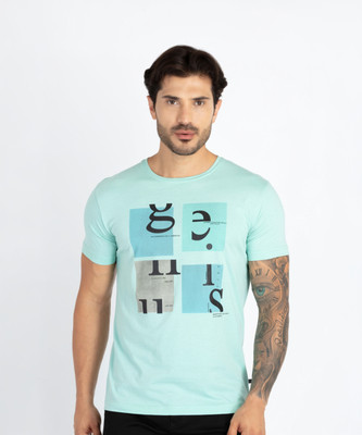 Status Quo Typography Men Round Neck Green T-Shirt