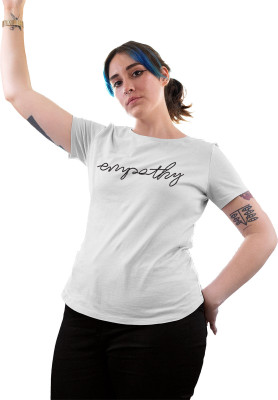 Fighterhero Printed Women Round Neck White T-Shirt