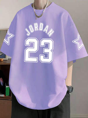 Cool Plus Graphic Print Men Round Neck Purple T-Shirt