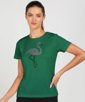 SHASHVI Graphic Print Women Round Neck Green T-Shirt