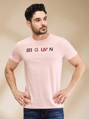 BEING HUMAN Solid Men Crew Neck Pink T-Shirt