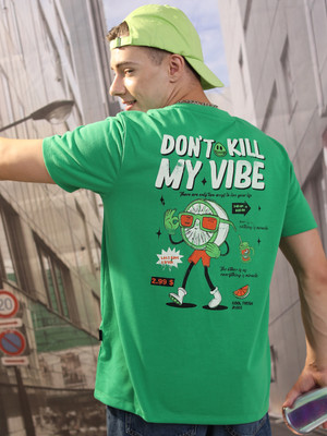HIGHLANDER Printed Men Round Neck Green T-Shirt