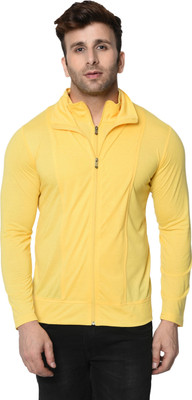 Tresna Fab Solid Men High Neck Yellow T-Shirt