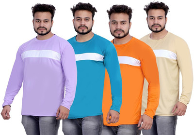cnw Striped Men Round Neck Multicolor T-Shirt