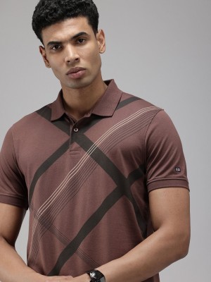 Arrow Sport Printed Men Polo Neck Brown T-Shirt