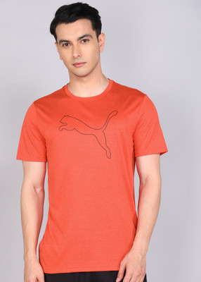 PUMA Solid Men Crew Neck Red T-Shirt