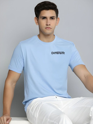 SZN Graphic Print Men Round Neck Light Blue T-Shirt