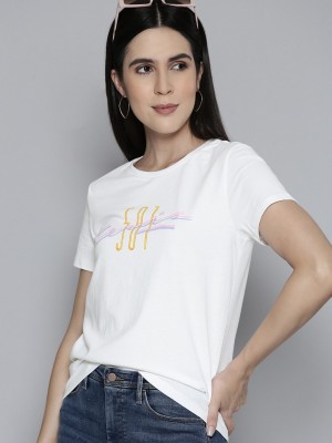 LEVI'S Typography Women Crew Neck White T-Shirt