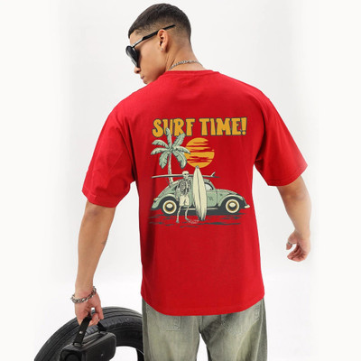 MIT Bharat Graphic Print Men Round Neck Red T-Shirt