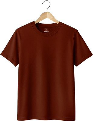 HypeDrip Solid Men Round Neck Orange T-Shirt