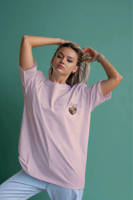Moda Rapido Printed Men Round Neck Pink T-Shirt