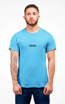 JASS MEN Typography Men Round Neck Blue T-Shirt