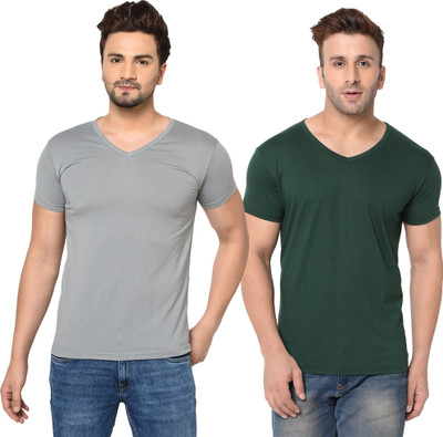 Tresna Fab Solid Men V Neck Multicolor T-Shirt