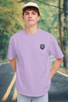 Dark Drive Printed Men Round Neck Purple T-Shirt