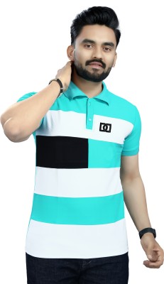 DyrectDeals Colorblock Men Polo Neck Green T-Shirt