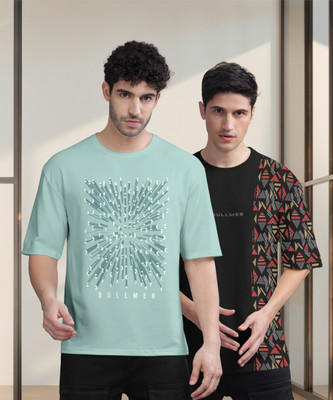Bullmer Printed Men Round Neck Multicolor T-Shirt