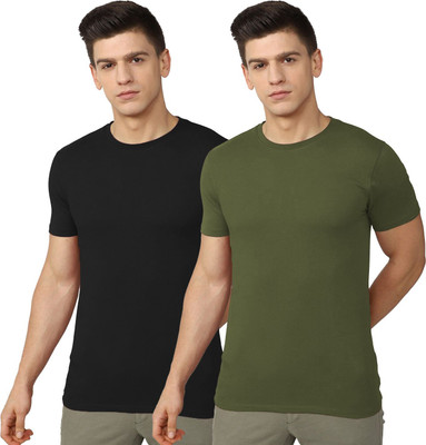 OrrganicChics Solid Men Round Neck Multicolor T-Shirt
