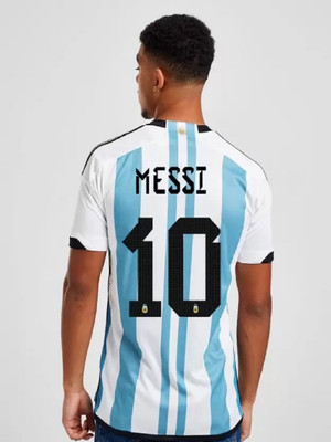 teky Typography, Striped Men Round Neck Light Blue, White T-Shirt