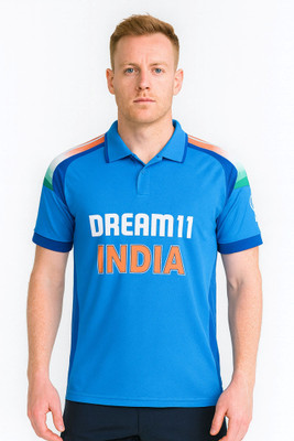 Ryze Printed Men Polo Neck Blue T-Shirt