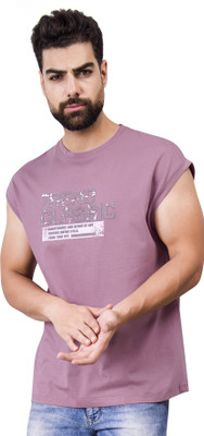 I&D Graphic Print Men Round Neck Multicolor T-Shirt