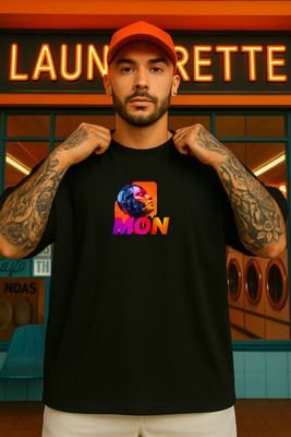 CULISH Printed Men Round Neck Black T-Shirt