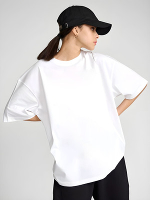 Moda Rapido Graphic Print Women Round Neck White T-Shirt