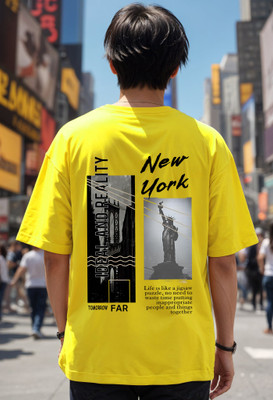 Smartees Printed Men Round Neck Yellow T-Shirt