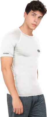 Sportinger Self Design Men Round Neck Grey T-Shirt
