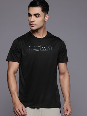 HRX by Hrithik Roshan Printed Men Round Neck Black T-Shirt