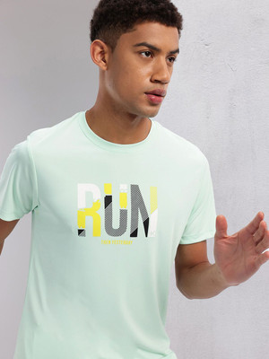 HRX by Hrithik Roshan Printed Men Round Neck Light Green T-Shirt