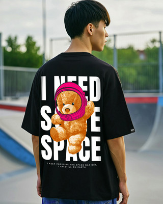 BEWAKOOF Printed Men Round Neck Black T-Shirt