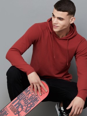 Fame Forever by Lifestyle Solid Men Hooded Neck Maroon T-Shirt