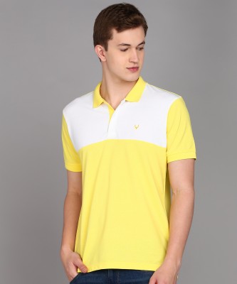 Allen Solly Colorblock Men Polo Neck Yellow T-Shirt