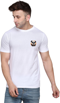 Blisstone Printed Men Round Neck White T-Shirt